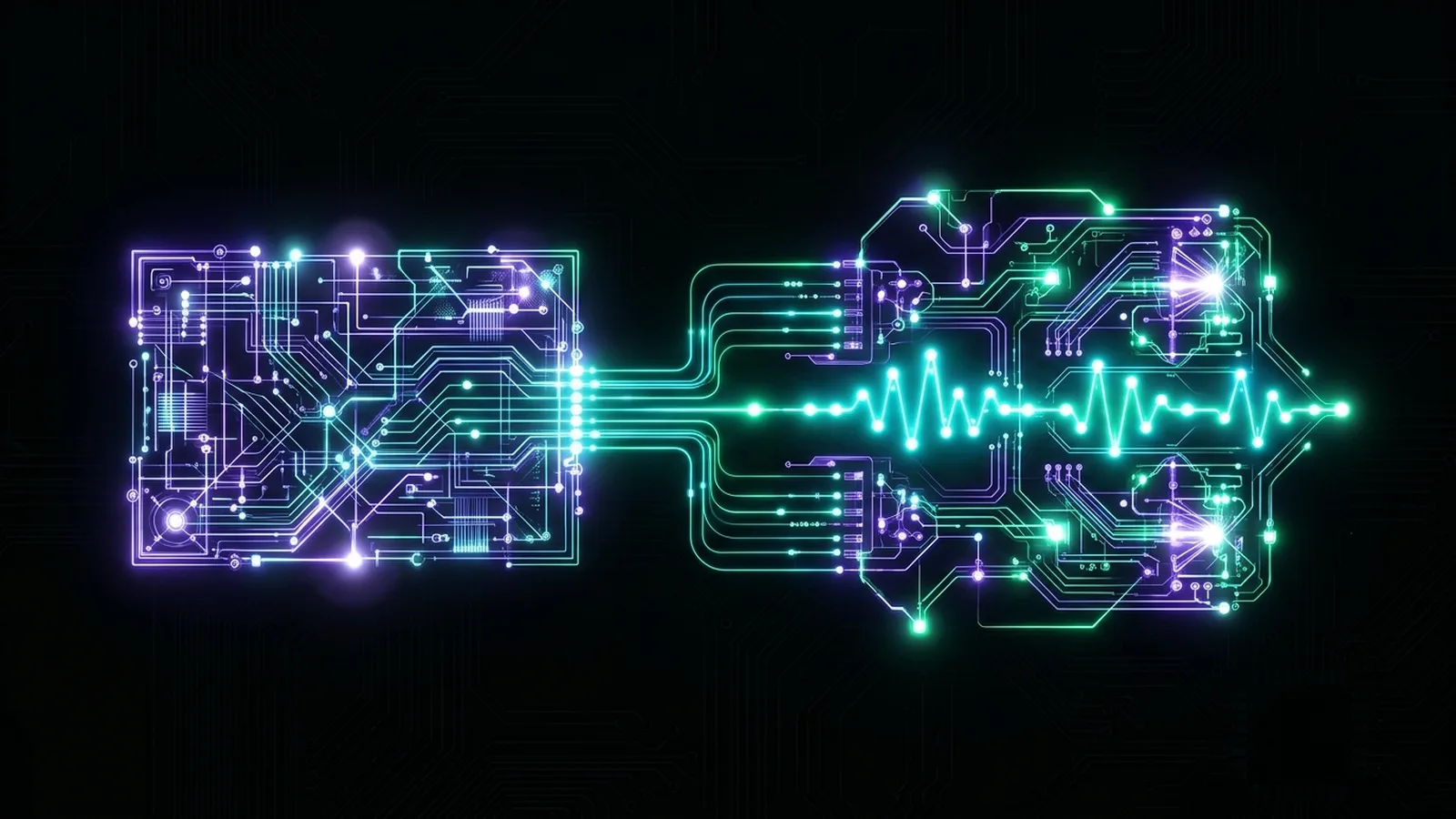 Two circuit panels joined by a check pulse running between them