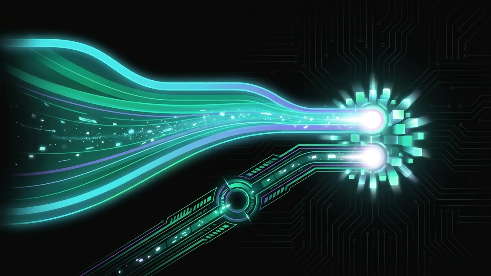 Two channels into a memory core, a wide open one for reading and a narrow gated one for writing