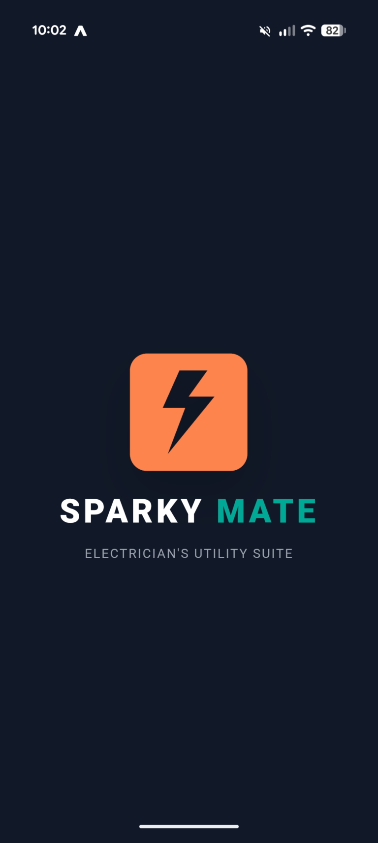 Sparky Mate electricians utility suite app splash screen